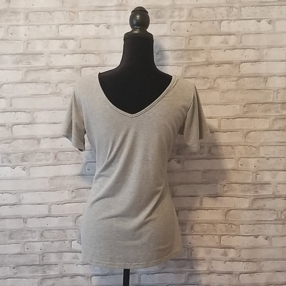 Gray Cross V-Neck Top - Picture 2 of 2